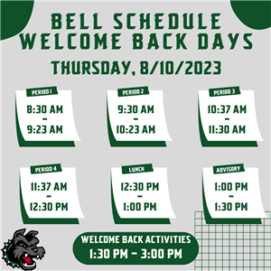 Bell Schedule 8/10/23